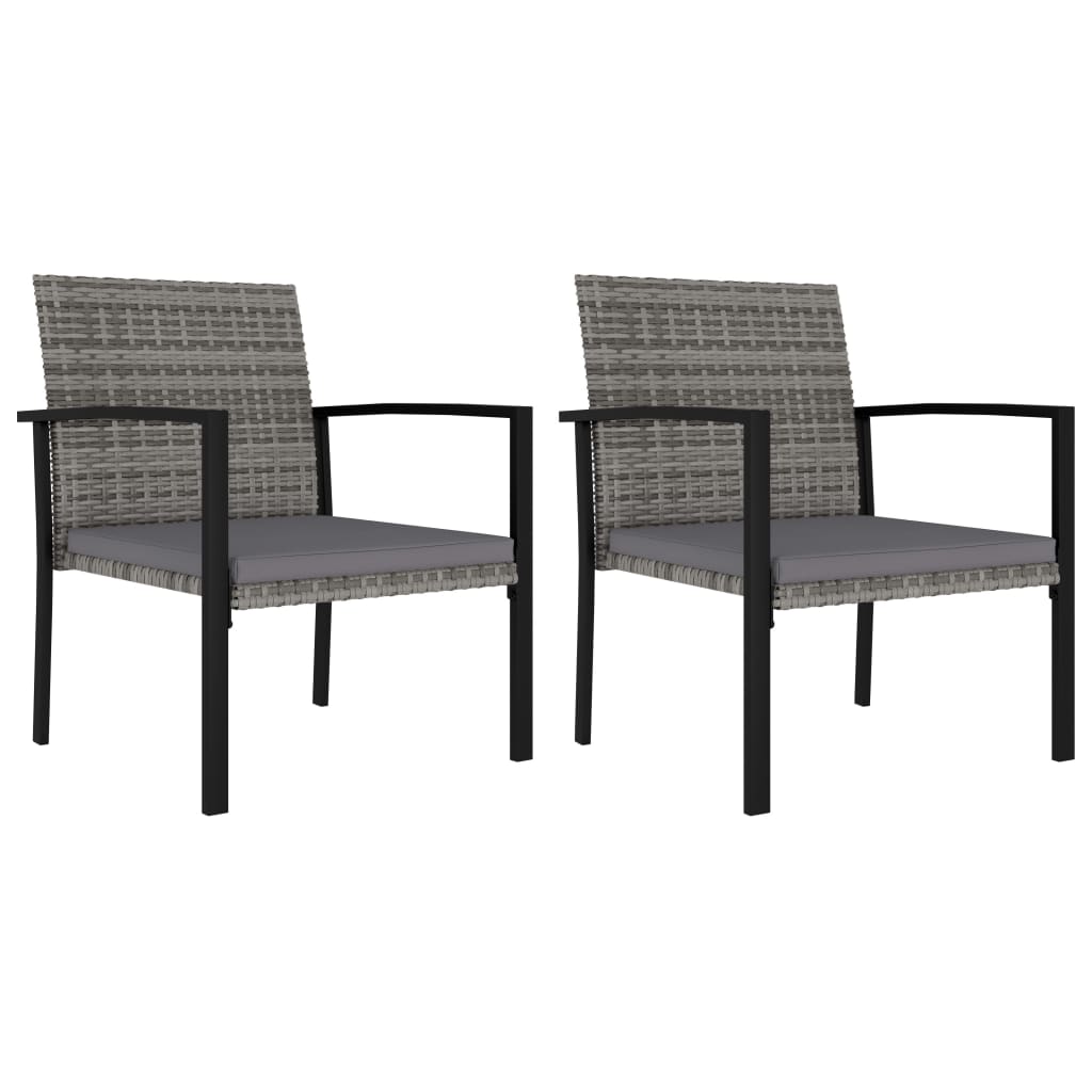 Ensemble à manger de jardin 3 pcs Résine tressée Gris