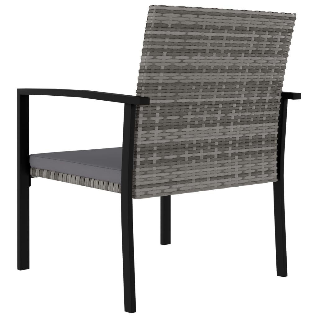 Ensemble à manger de jardin 3 pcs Résine tressée Gris