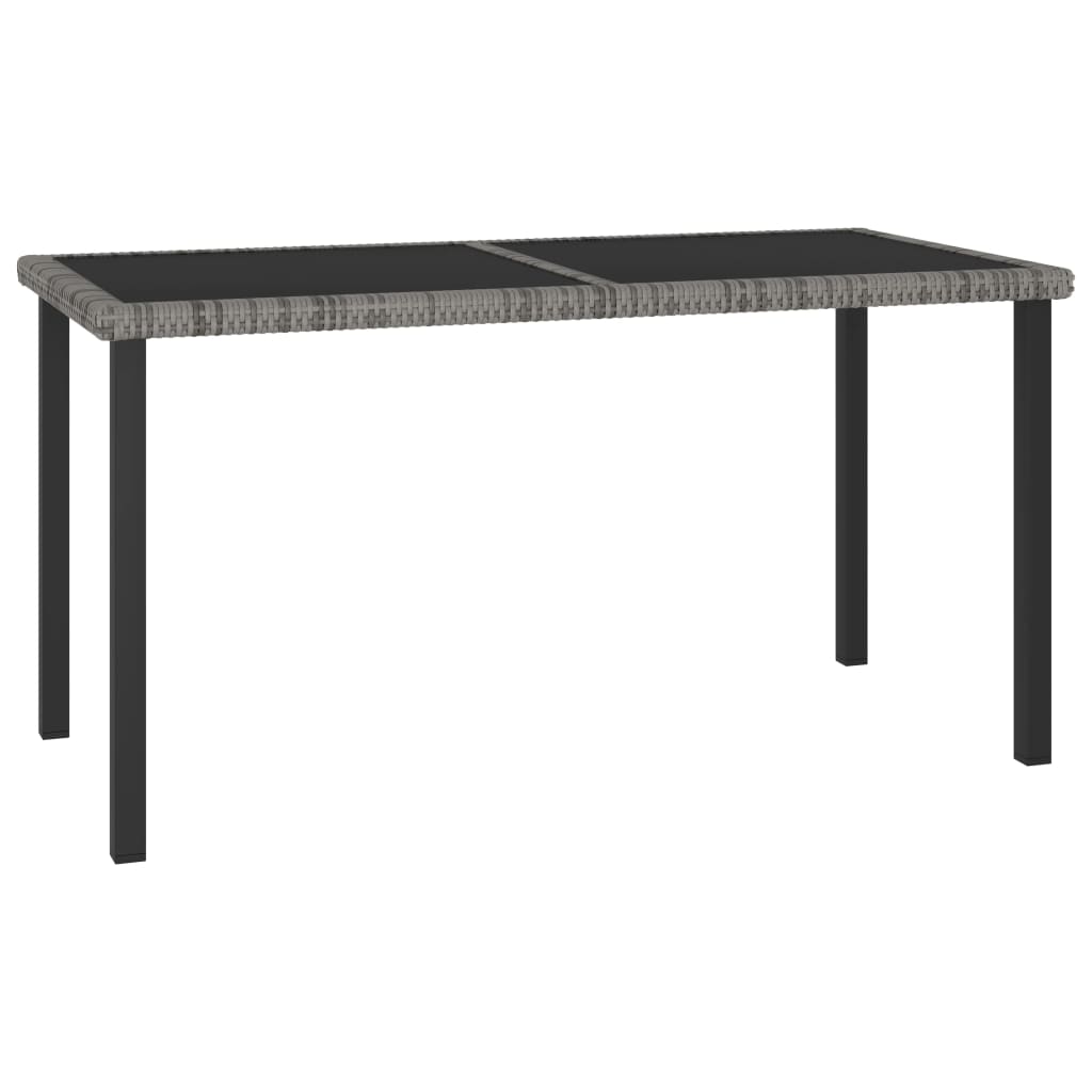 Ensemble à manger de jardin 5 pcs Résine tressée Gris