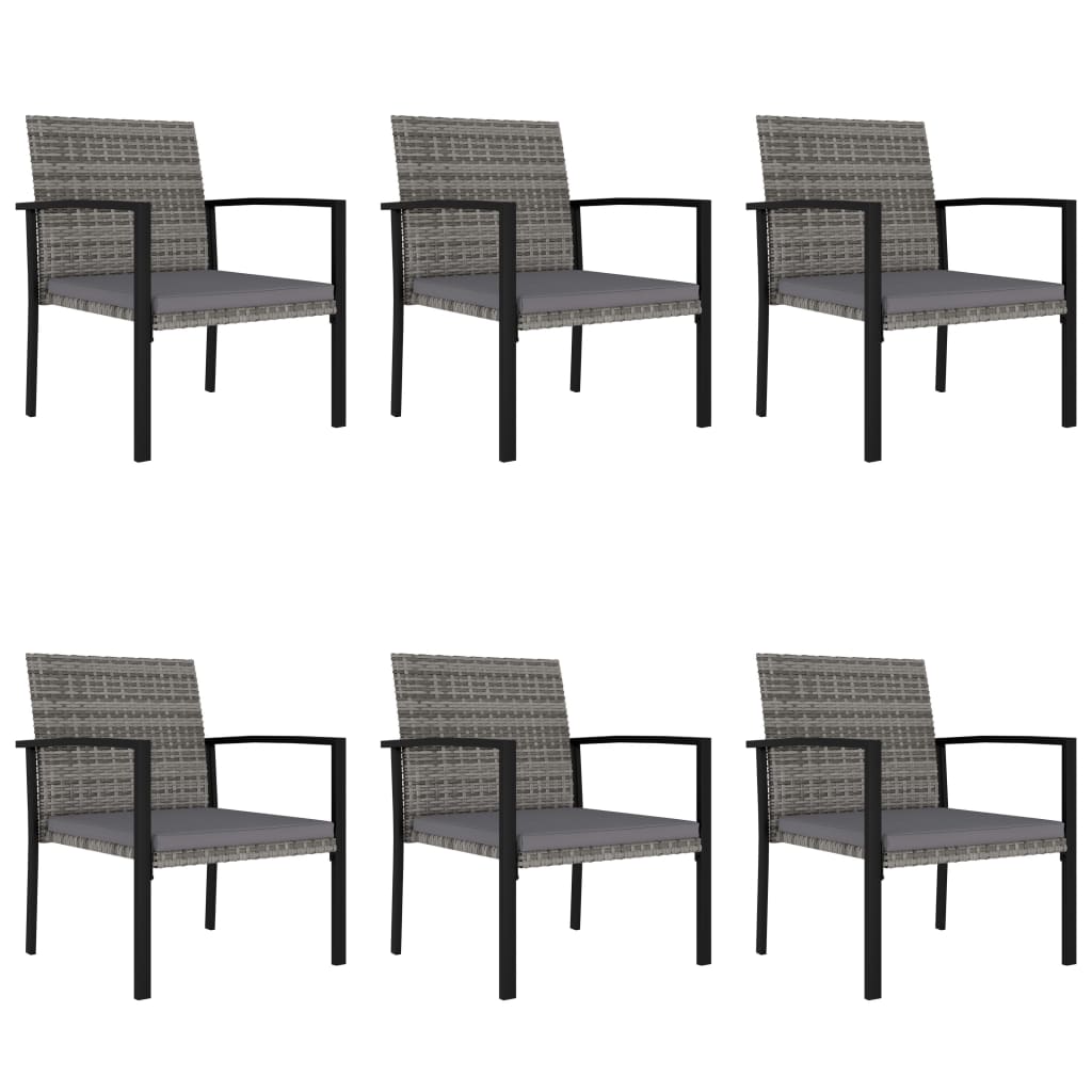 Ensemble à manger de jardin 7 pcs Résine tressée Gris