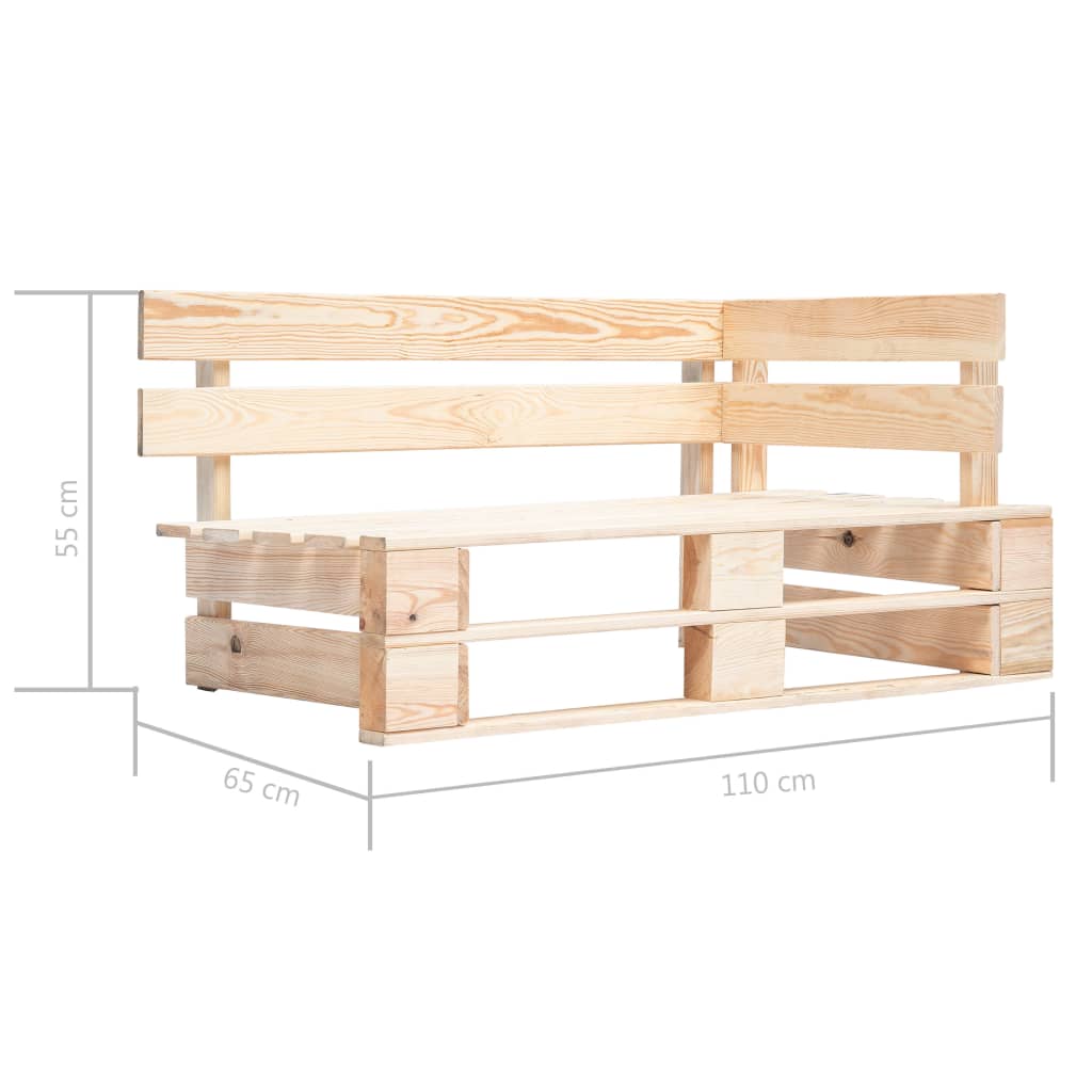 Salon de jardin palette 6pcs avec coussins Bois de pin imprégné