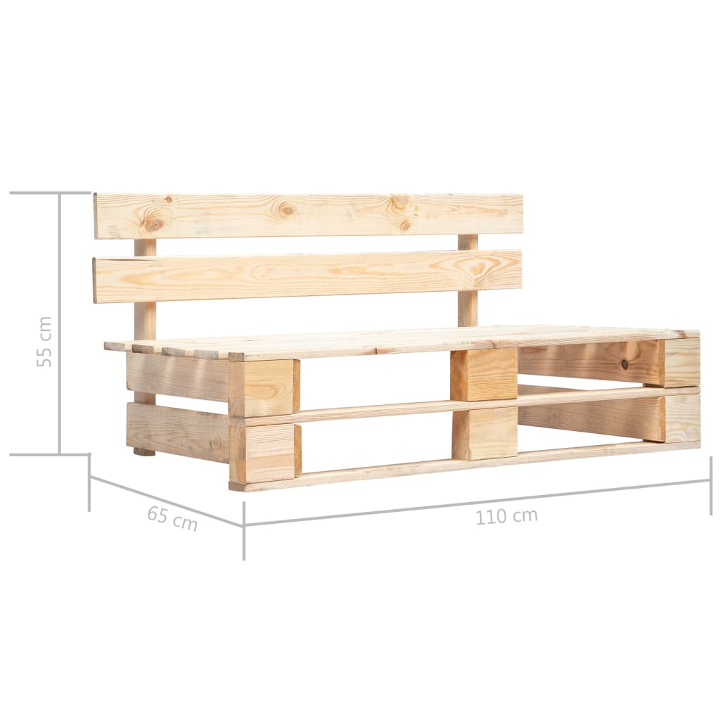 Salon de jardin palette 6pcs avec coussins Bois de pin imprégné