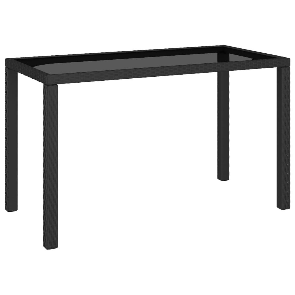 Mobilier à dîner de jardin 6pcs et coussins Résine tressée Noir