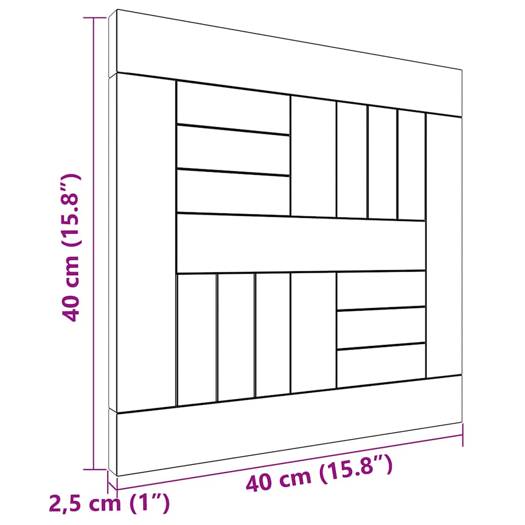 Dessus de table carré 40x40x2,5 cm Bois de teck massif - XIOS
