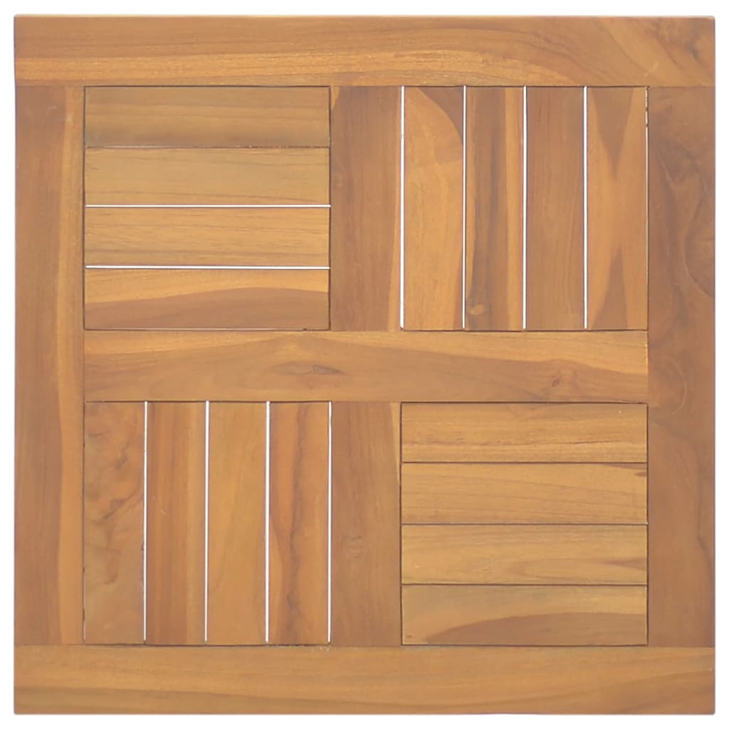 Dessus de table carré 50x50x2,5 cm Bois de teck massif - XIOS