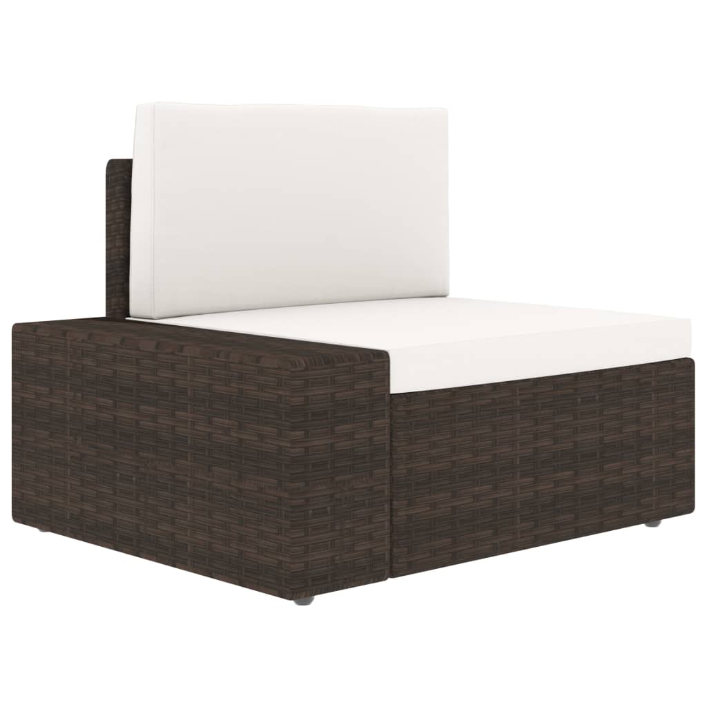 Salon de jardin 6 pcs avec coussins Marron Résine tressée