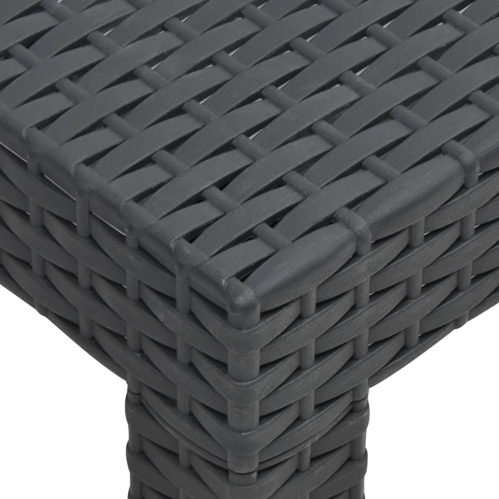 Salon de jardin 3 pcs avec coussins PP Rotin Anthracite