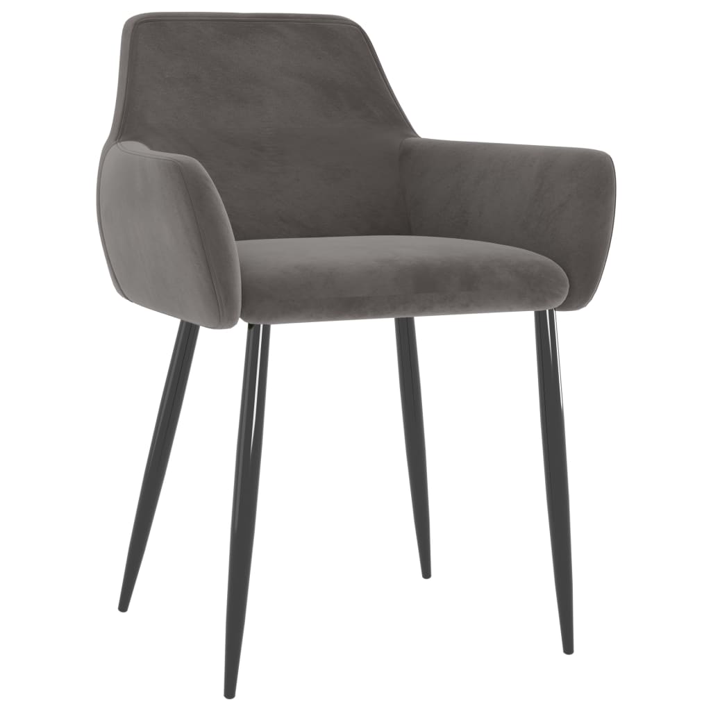 Chaises à manger lot de 6 gris foncé velours - XIOS