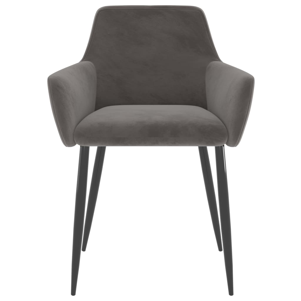 Chaises à manger lot de 6 gris foncé velours - XIOS