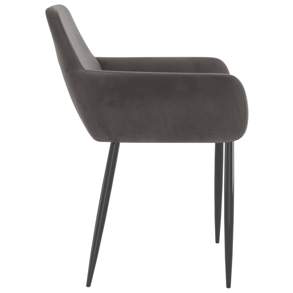 Chaises à manger lot de 6 gris foncé velours - XIOS