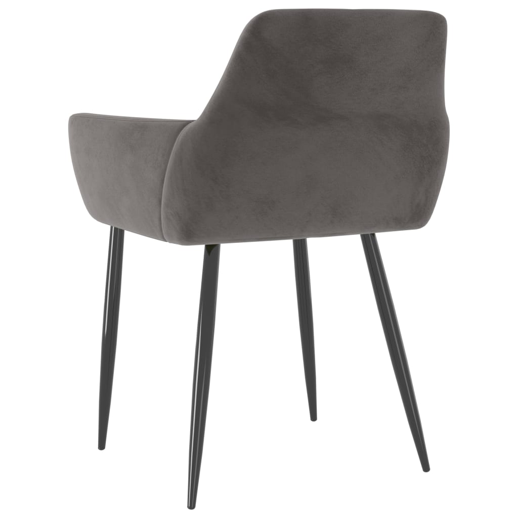 Chaises à manger lot de 6 gris foncé velours - XIOS