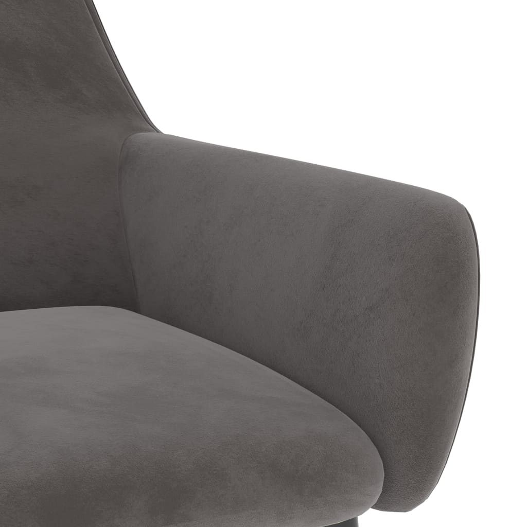 Chaises à manger lot de 6 gris foncé velours - XIOS