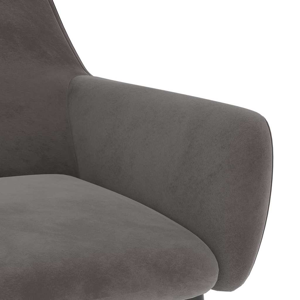 Chaises à manger lot de 6 gris foncé velours