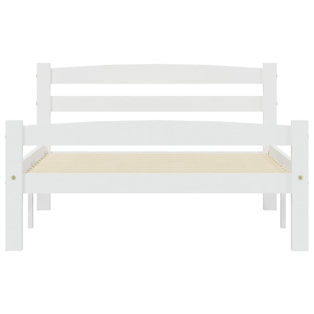 Cadre de lit sans matelas blanc bois de pin massif 100x200 cm - XIOS