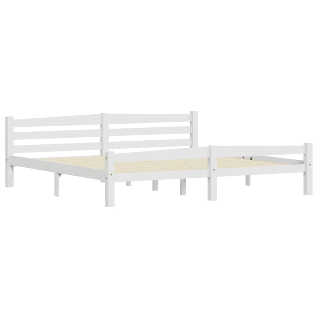 Cadre de lit sans matelas blanc bois massif de pin 200x200 cm - XIOS