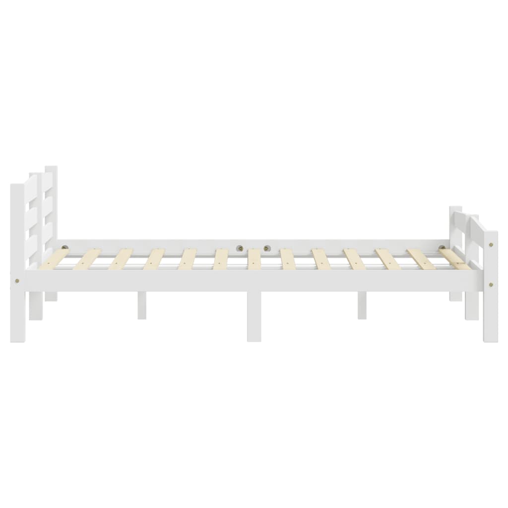 Cadre de lit sans matelas blanc bois massif de pin 200x200 cm - XIOS