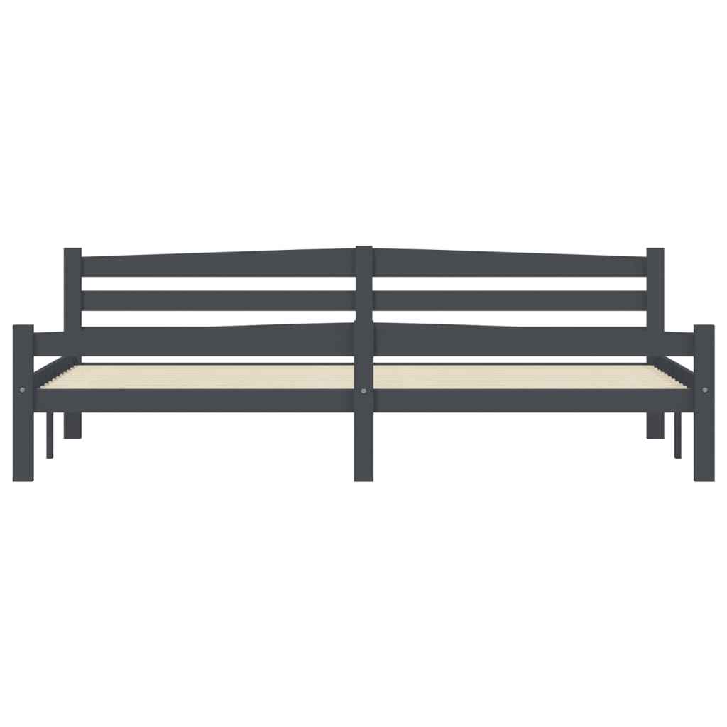 Cadre de lit sans matelas gris foncé pin massif 200x200 cm - XIOS