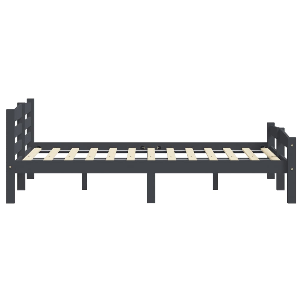 Cadre de lit sans matelas gris foncé pin massif 200x200 cm - XIOS