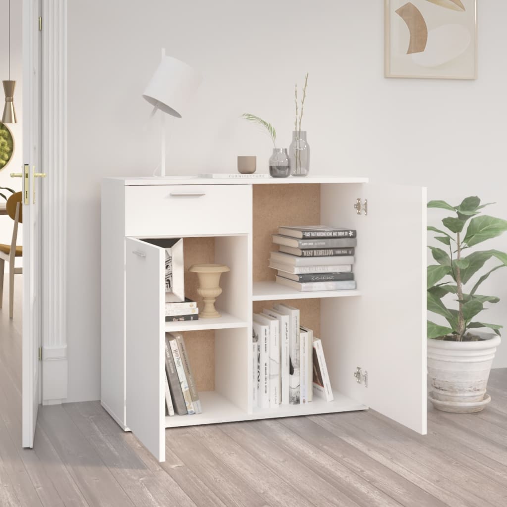 Buffet blanc 80x36x75 cm bois d'ingénierie - XIOS