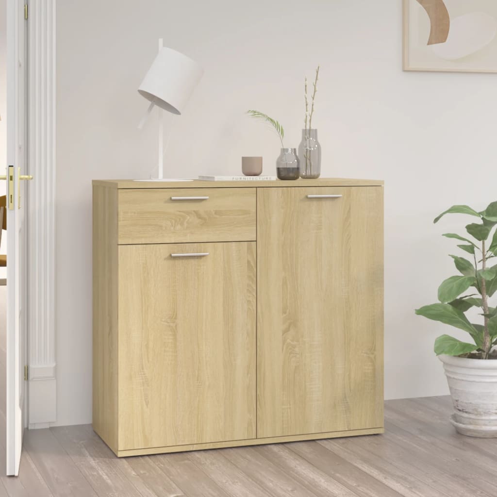 Buffet chêne sonoma 80x36x75 cm bois d'ingénierie - XIOS