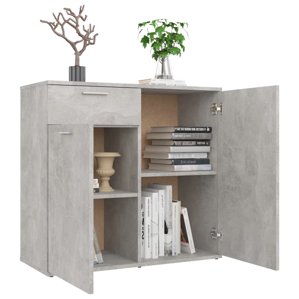Buffet gris béton 80x36x75 cm bois d'ingénierie - XIOS
