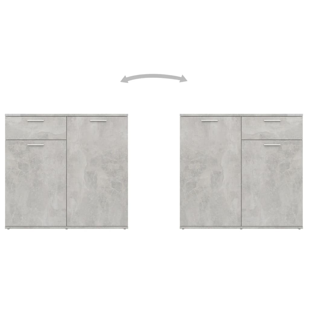 Buffet gris béton 80x36x75 cm bois d'ingénierie - XIOS