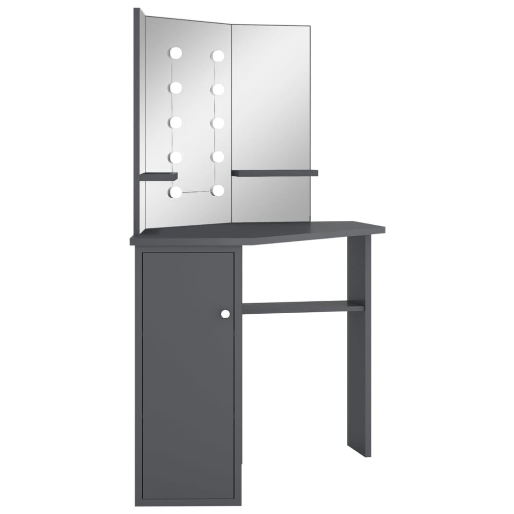 Coiffeuse d'angle avec LED Gris 111x54x141,5 cm - XIOS