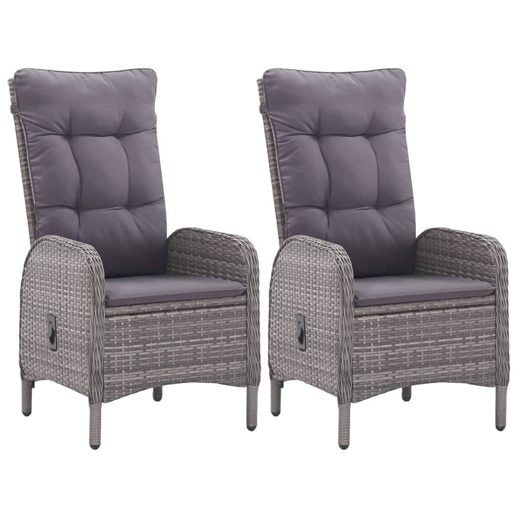 Ensemble à manger de jardin 3 pcs Gris