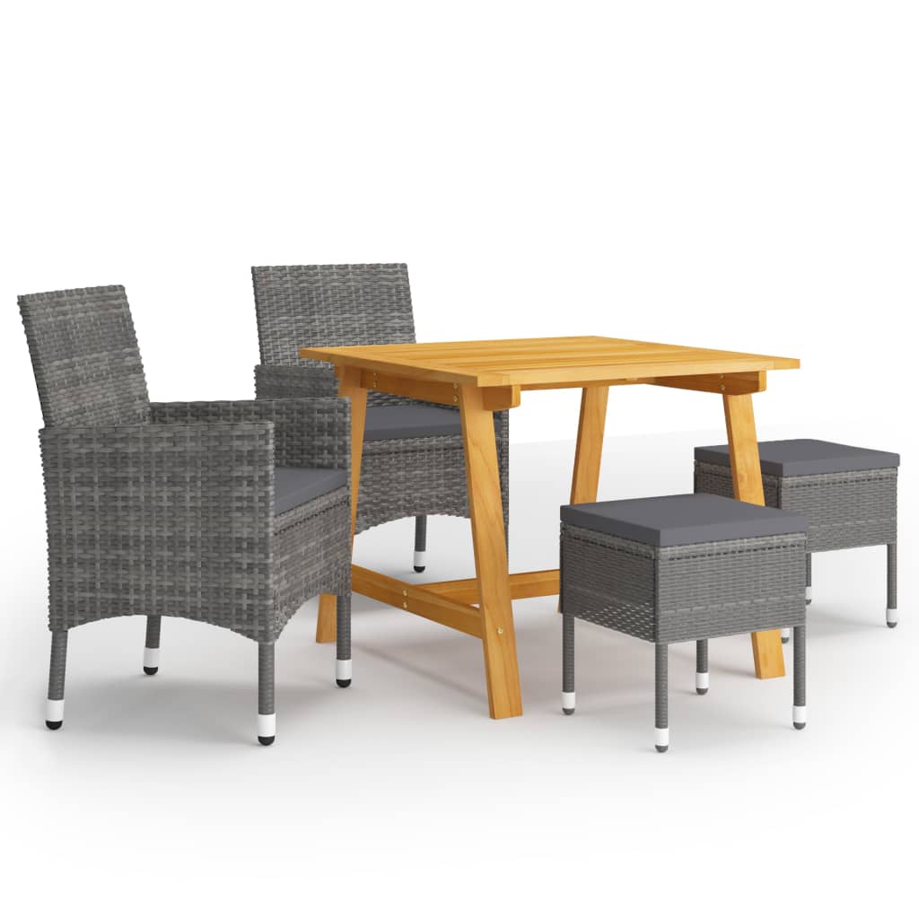 Ensemble à manger de jardin 5 pcs Gris