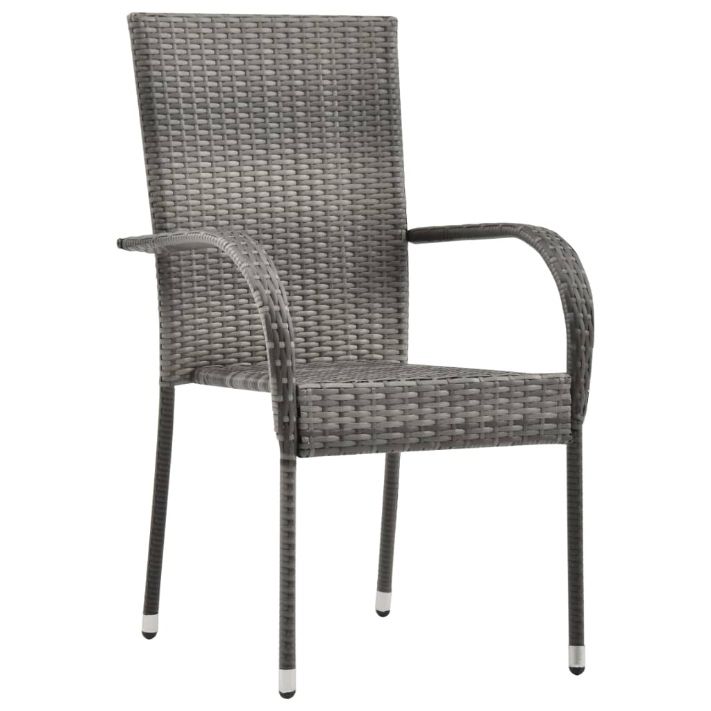 Ensemble à manger de jardin 3 pcs Gris