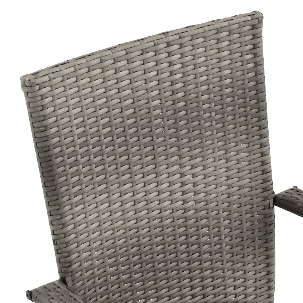 Ensemble à manger de jardin 3 pcs Gris