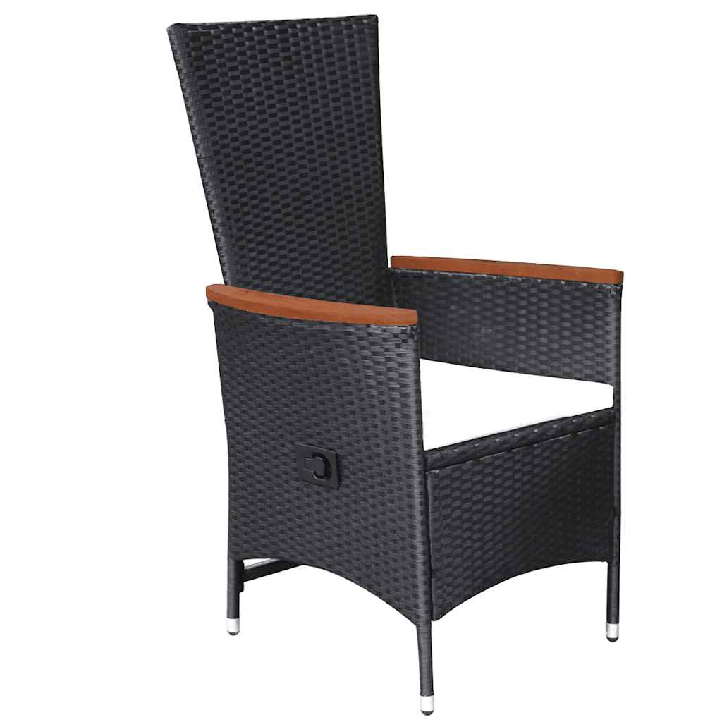 Ensemble à manger de jardin 3 pcs Noir