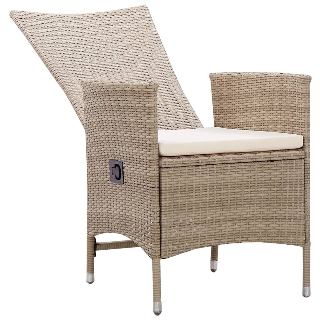 Ensemble à manger de jardin 3 pcs Beige