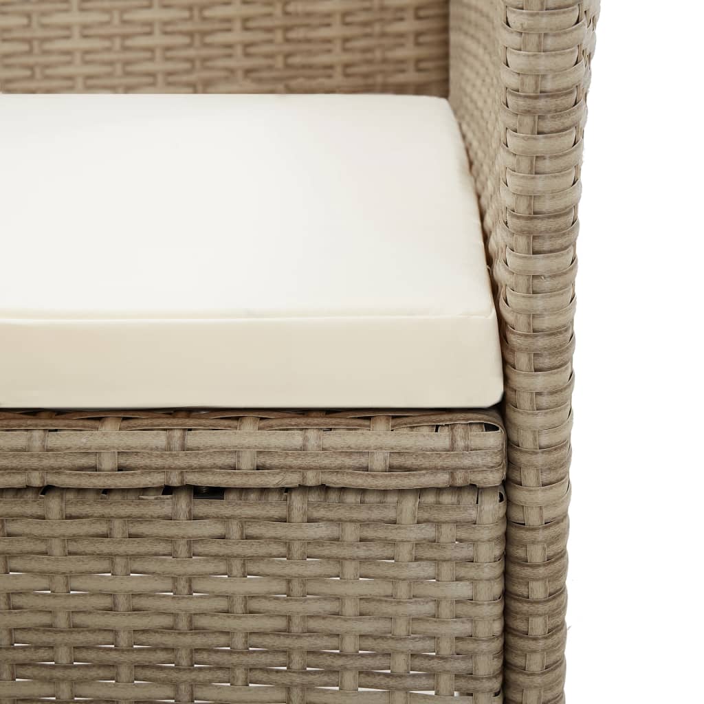 Ensemble à manger de jardin 3 pcs Beige