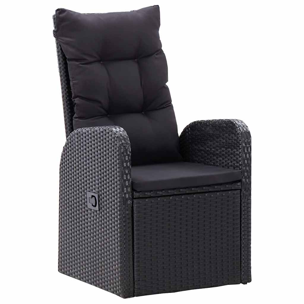 Ensemble à manger de jardin 3 pcs Noir