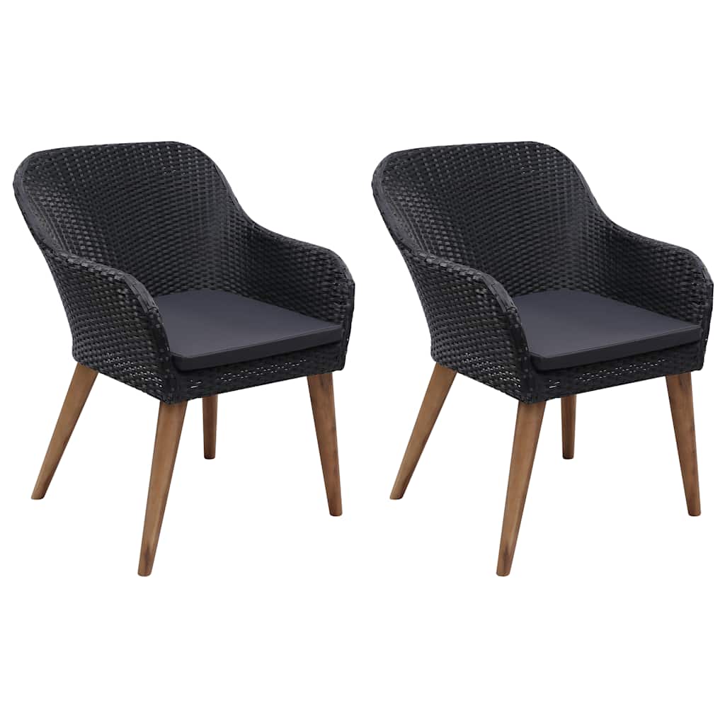 Ensemble à manger de jardin 3 pcs Noir