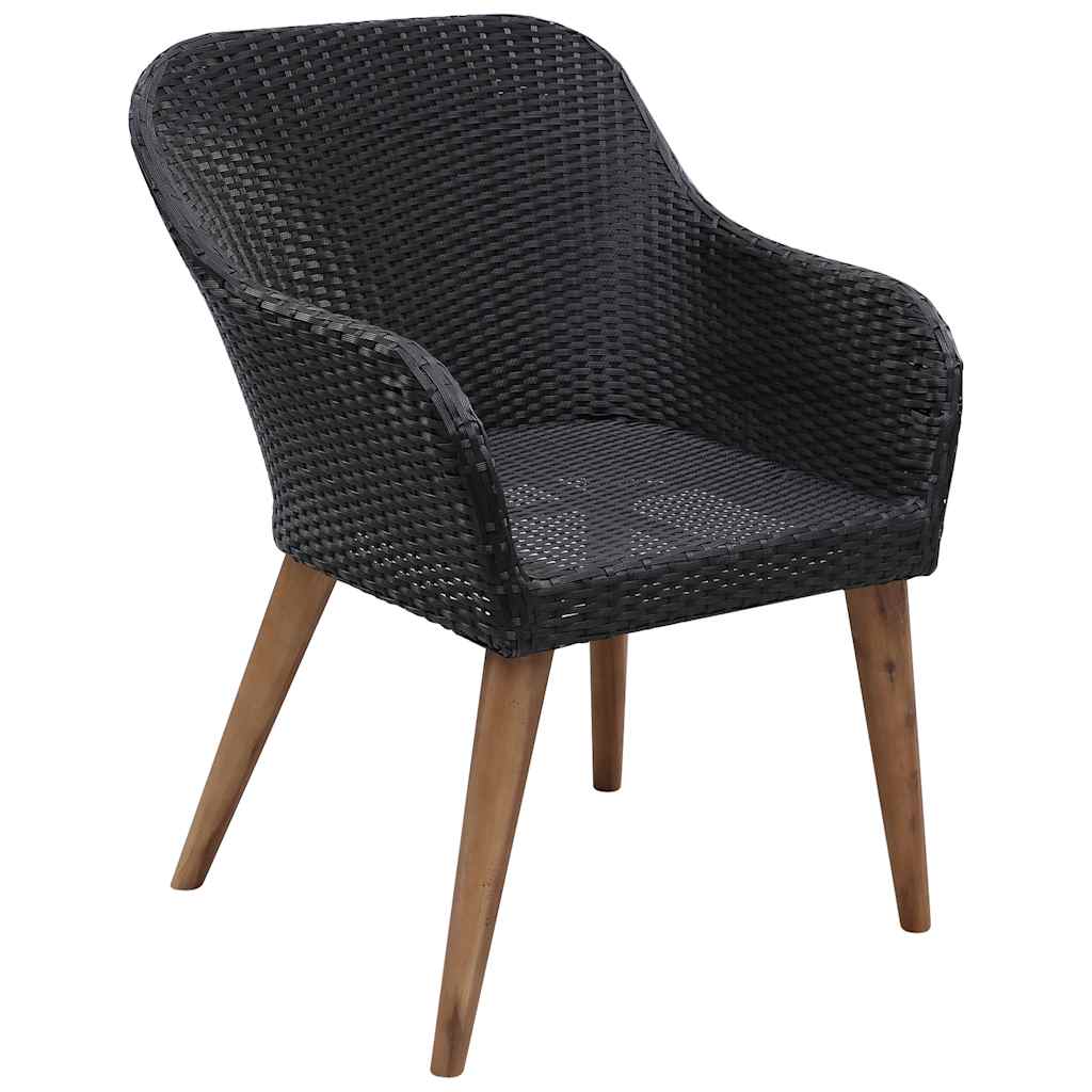 Ensemble à manger de jardin 3 pcs Noir
