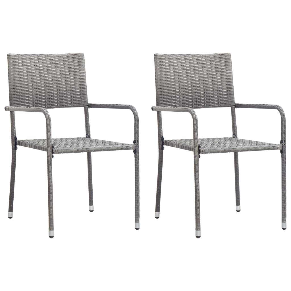Ensemble à manger de jardin 3 pcs Gris