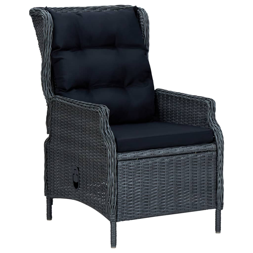 Ensemble à manger de jardin 3 pcs Gris foncé