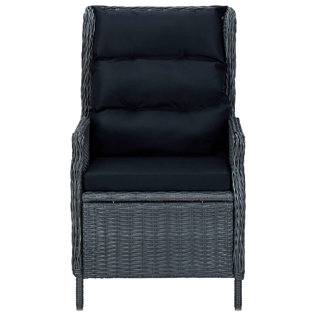 Ensemble à manger de jardin 3 pcs Gris foncé