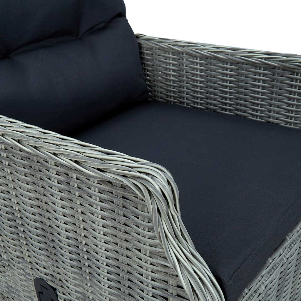 Ensemble à manger de jardin 3 pcs Gris clair