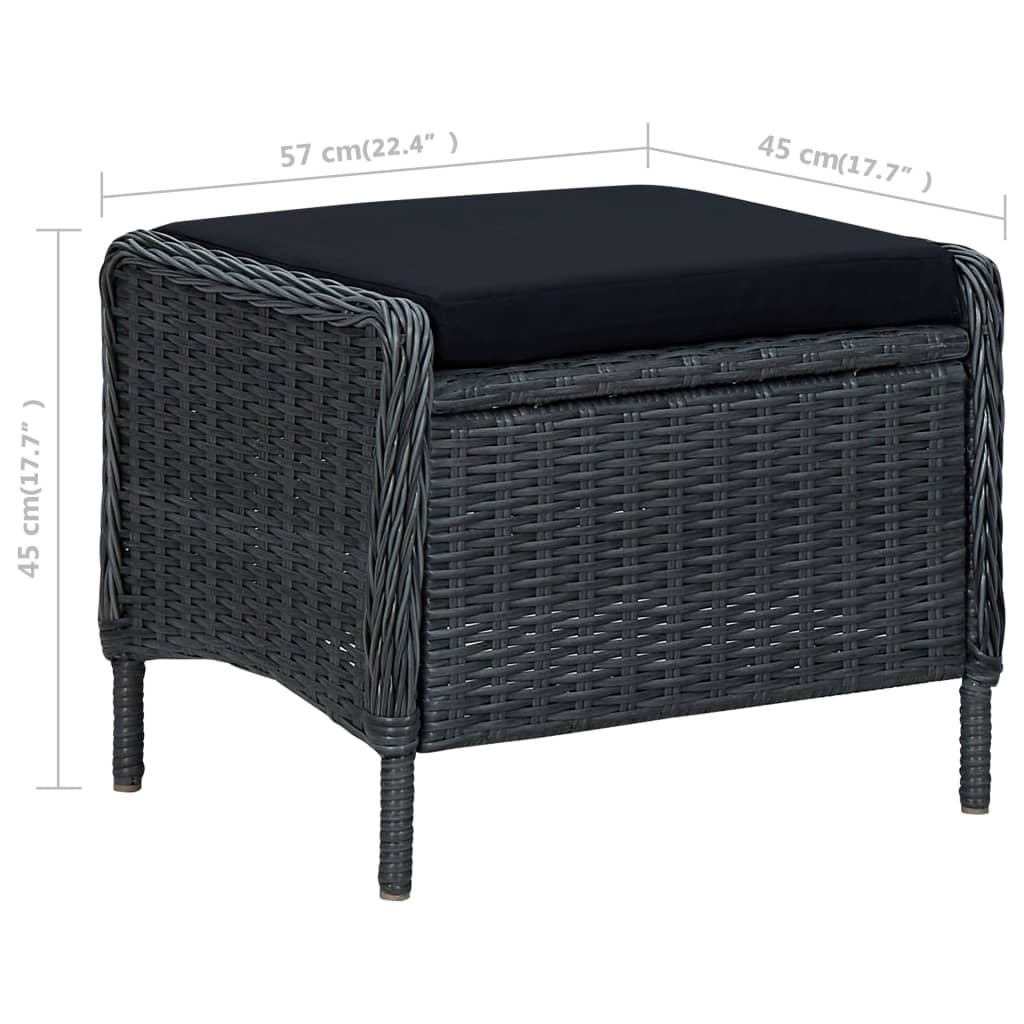 Ensemble à manger de jardin 5 pcs Gris foncé