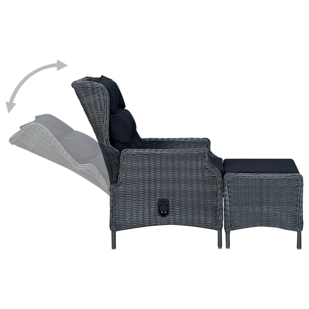 Ensemble à manger de jardin 5 pcs Gris foncé