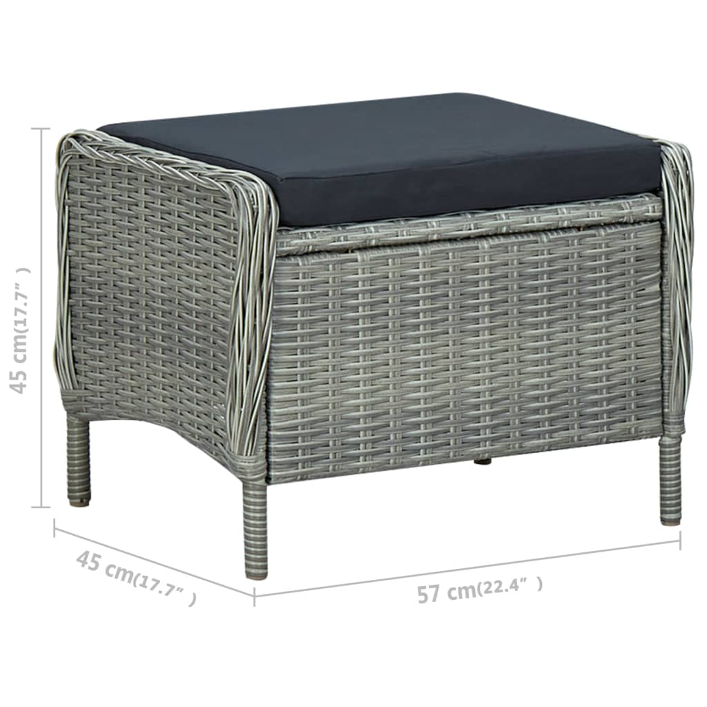 Ensemble à manger de jardin 5 pcs Gris clair
