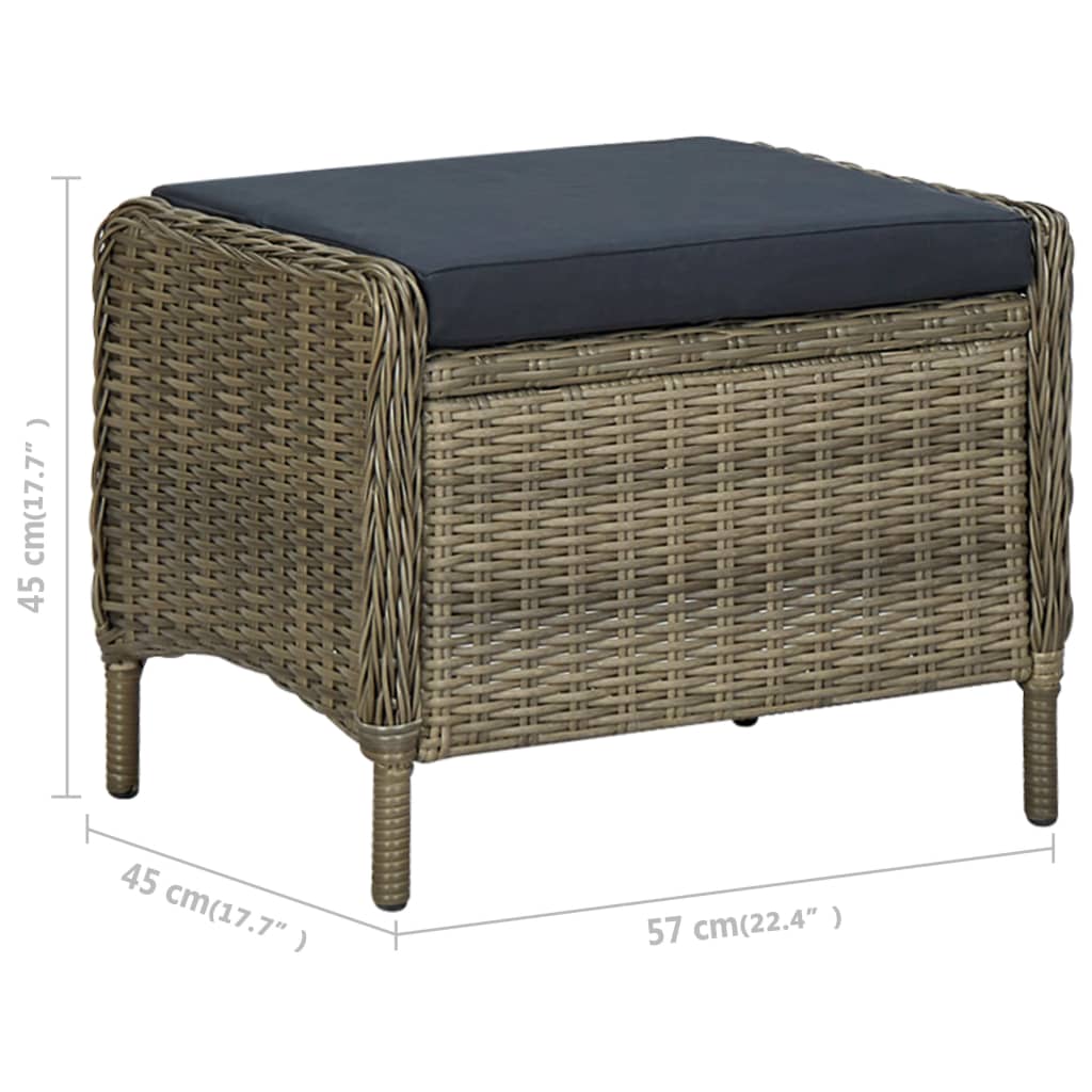 Ensemble à manger de jardin 5 pcs Marron