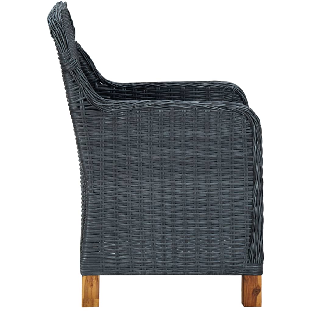 Ensemble à manger de jardin 3 pcs Gris foncé