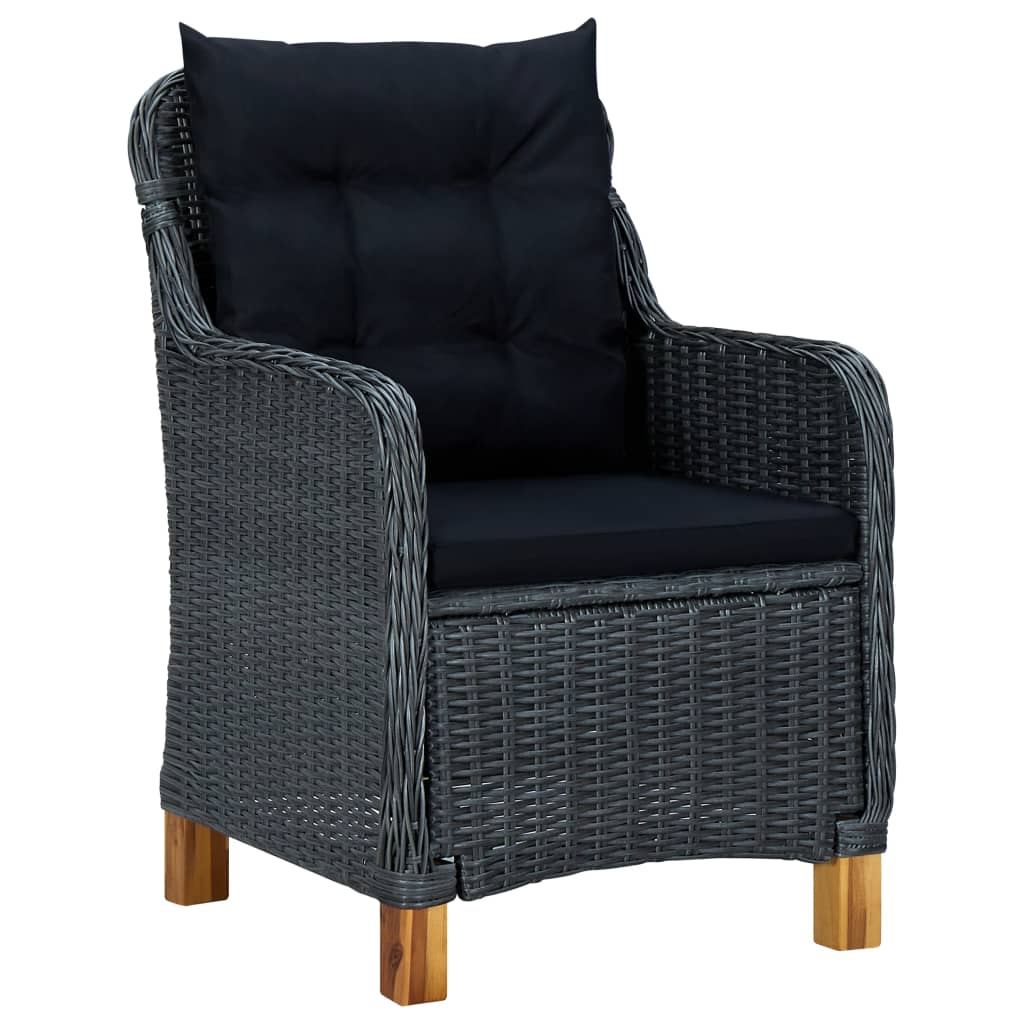 Ensemble à manger de jardin 3 pcs Gris foncé
