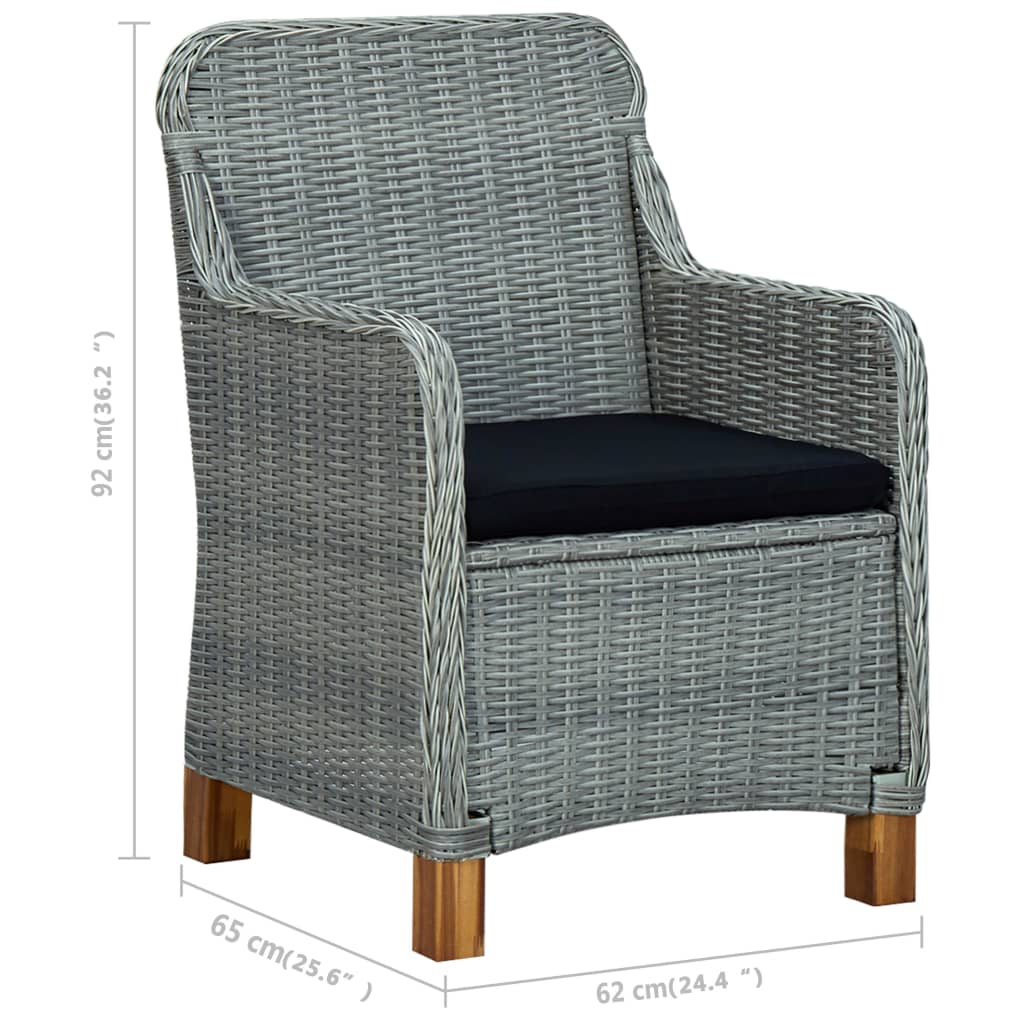 Ensemble à manger de jardin 3 pcs Gris clair