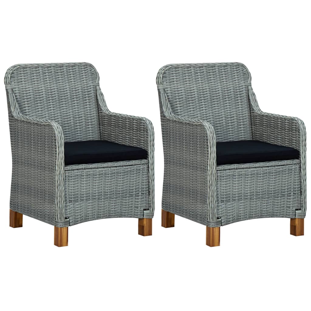 Ensemble à manger de jardin 3 pcs Gris clair