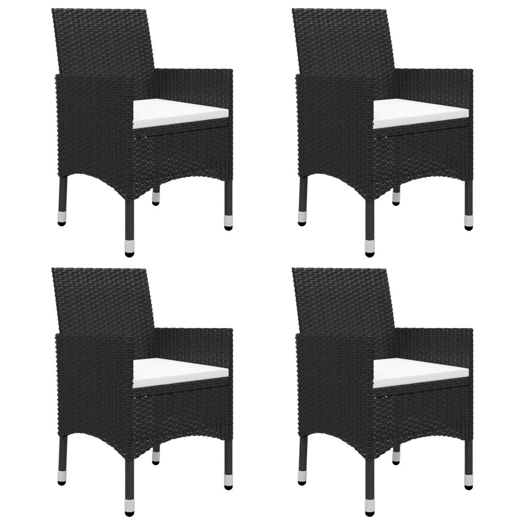 Ensemble à manger de jardin 5 pcs Noir